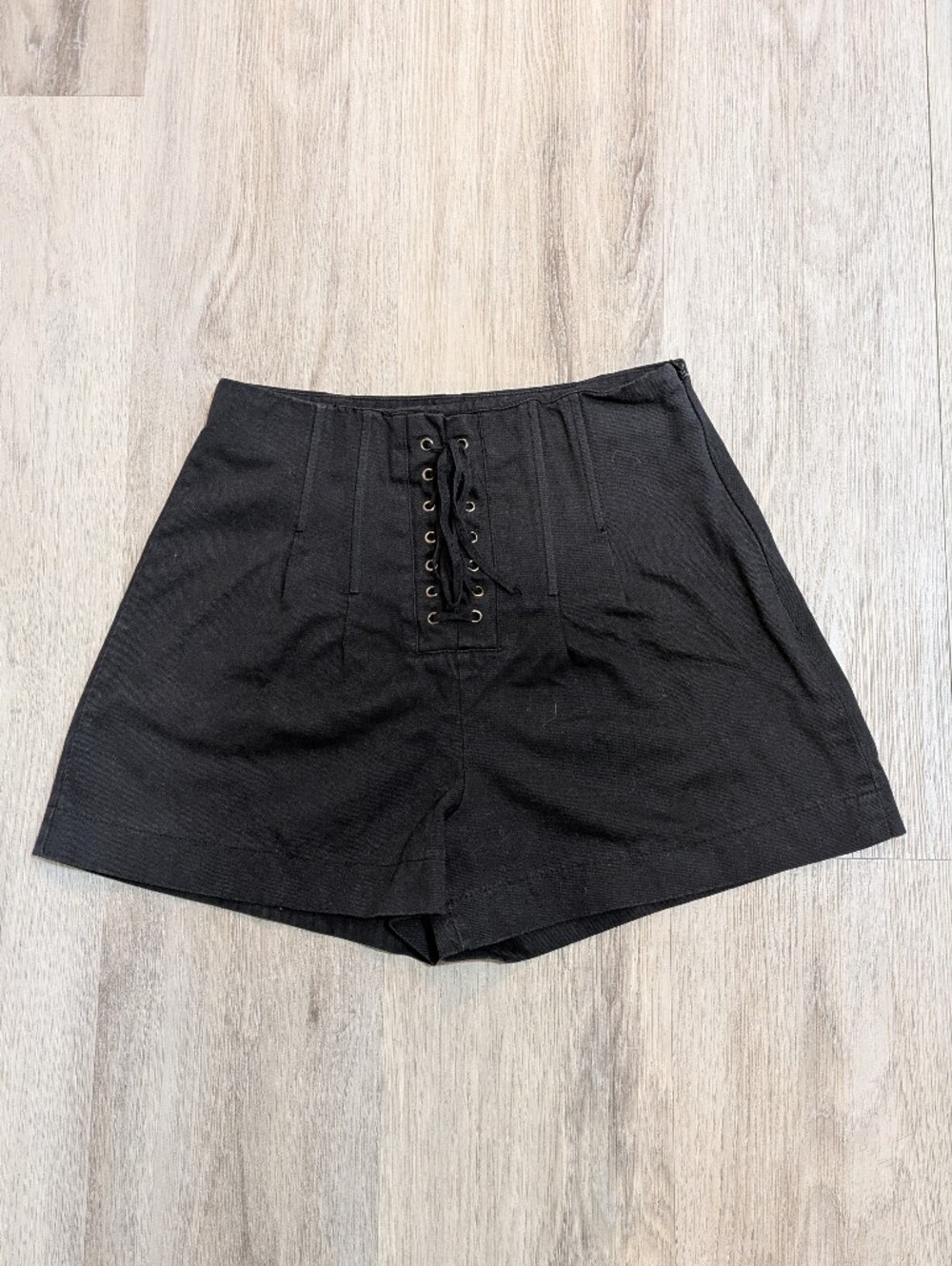 Zara TRAF Collection Black Lace-Up Mini Skirt - Size Small